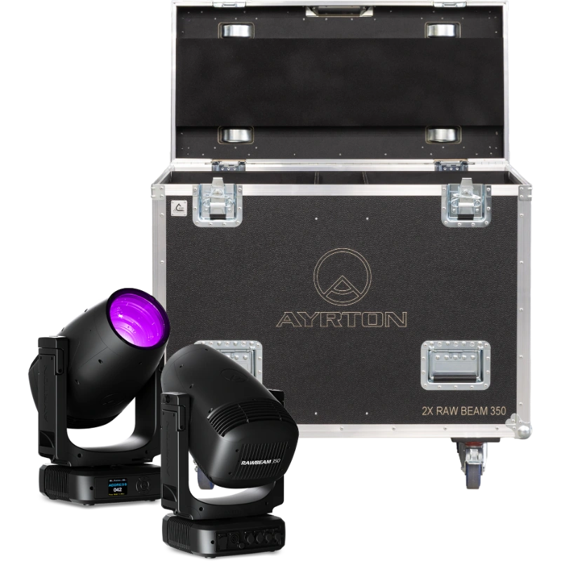 Open empty view of the ALP Flight Case for 2x Ayrton RawBeam 350 showing HD foam and internal fixture compartments