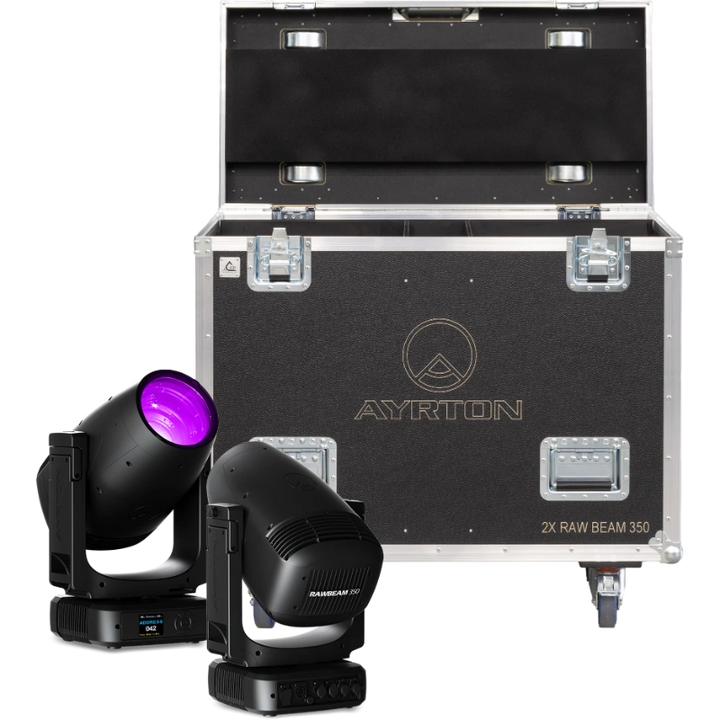 Open empty view of the ALP Flight Case for 2x Ayrton RawBeam 350 showing HD foam and internal fixture compartments
