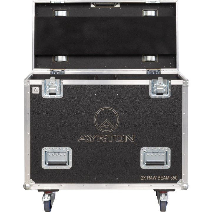 Open empty view of the ALP Flight Case for 2x Ayrton RawBeam 350 showing HD foam and internal fixture compartments