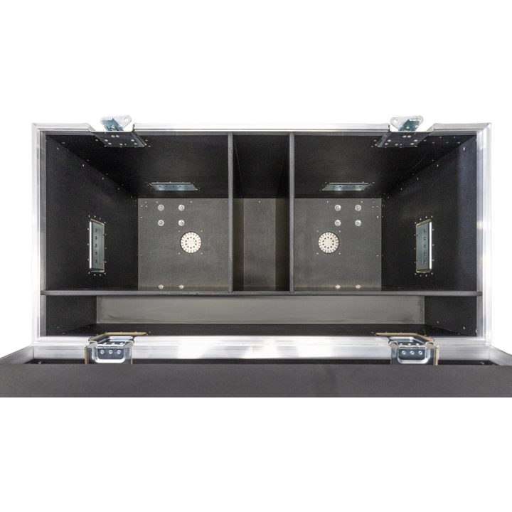 Top open view of the ALP Flight Case for 2x Ayrton RawBeam 350 showing internal organization and protective foam layout