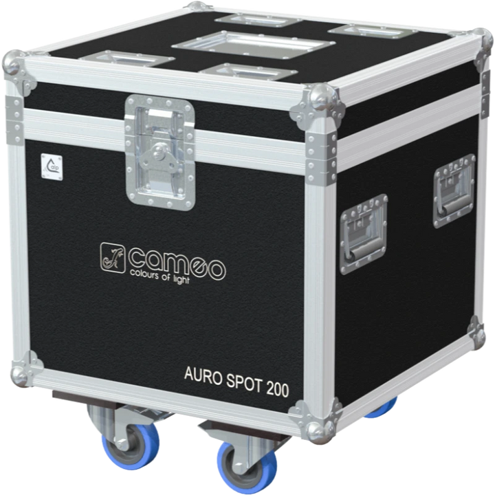Front right view of the ALP Bag for 2x Cameo AURO SPOT 200 featuring padded protection, reinforced handles and durable fabric construction
