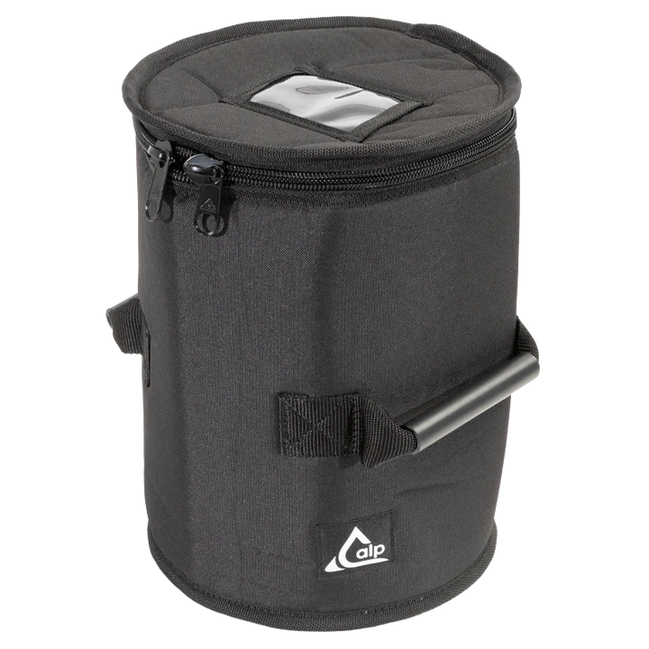 Front left view of the ALP Bag for Beer Barrels showing 10mm Zip closure, tube handles and thermal protection
