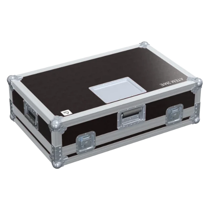 Front right view of the ALP Flight Case for Blackmagic ATEM 2 M/E Advanced Panel 20 showing reinforced case hardware
