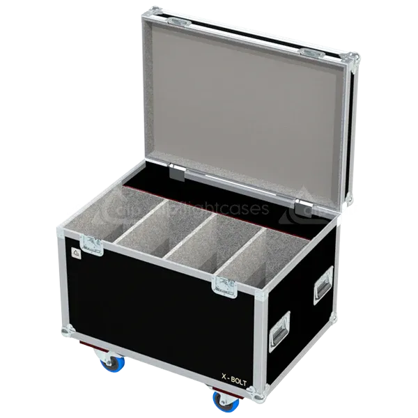 Open empty view of the ALP Flight Case for 4x Blinder LEDING X-Bolt showing the internal protective layout