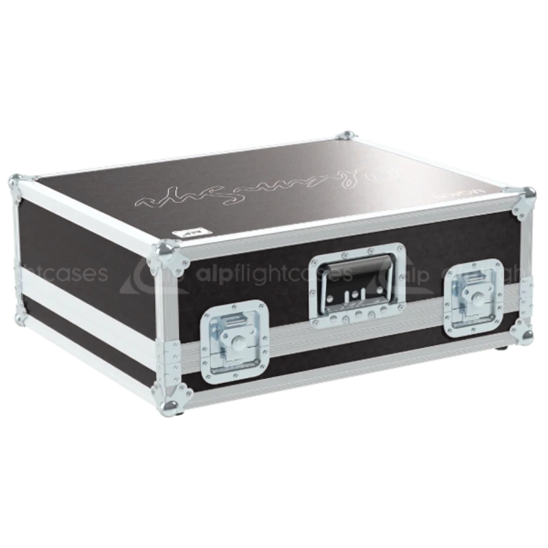 Front right view of the ALP Flight Case for ChamSys MagicQ MQ40N with PVC finishing and compact flight case hardware