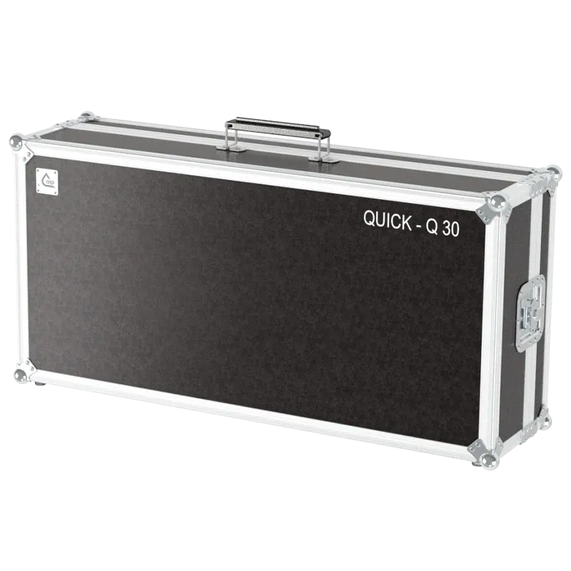 Front right view of the ALP Flight Case CLP047 for ChamSys Quick Q30 with PVC finishing
