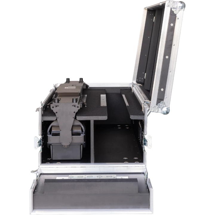 Open view of the ALP Flight Case with 2x Chauvet Colorado PXL Curve 5 fixtures positioned inside the HD foam protective layout