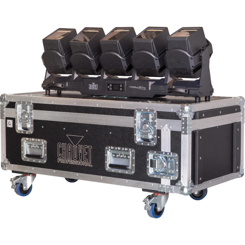 Open view of the ALP Flight Case with 2x Chauvet Colorado PXL Curve 5 fixtures positioned inside the HD foam protective layout