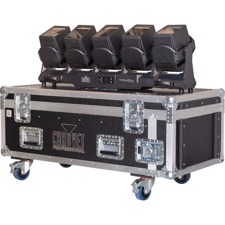 Open view of the ALP Flight Case with 2x Chauvet Colorado PXL Curve 5 fixtures positioned inside the HD foam protective layout