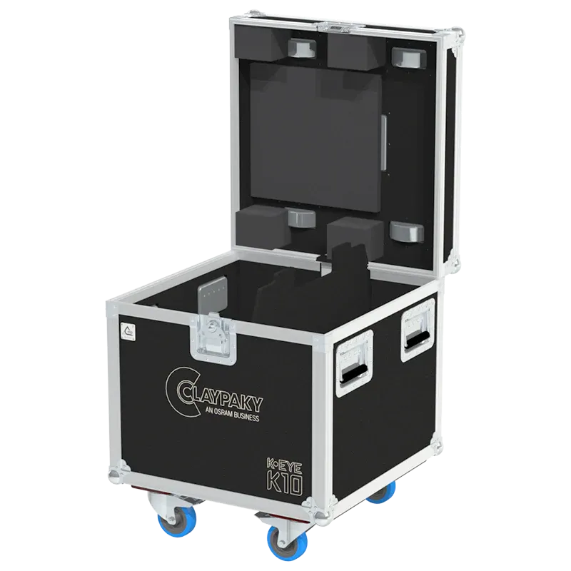 Open empty ALP Flight Case LMH1P011R designed for the CLAY PAKY K-EYE K10
