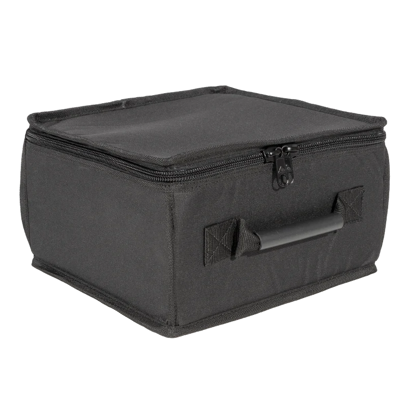 Front left view of the ALP Bag for Compact Revolt Shoulder Baseplate BP20 with HAND15 Shadow showing 10mm zip, tube handle and reinforced border