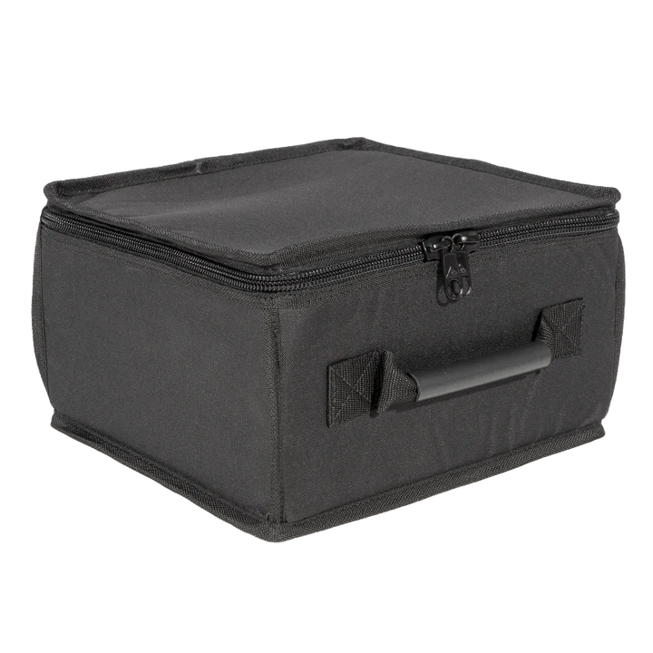 Front left view of the ALP Bag for Compact Revolt Shoulder Baseplate BP20 with HAND15 Shadow showing 10mm zip, tube handle and reinforced border