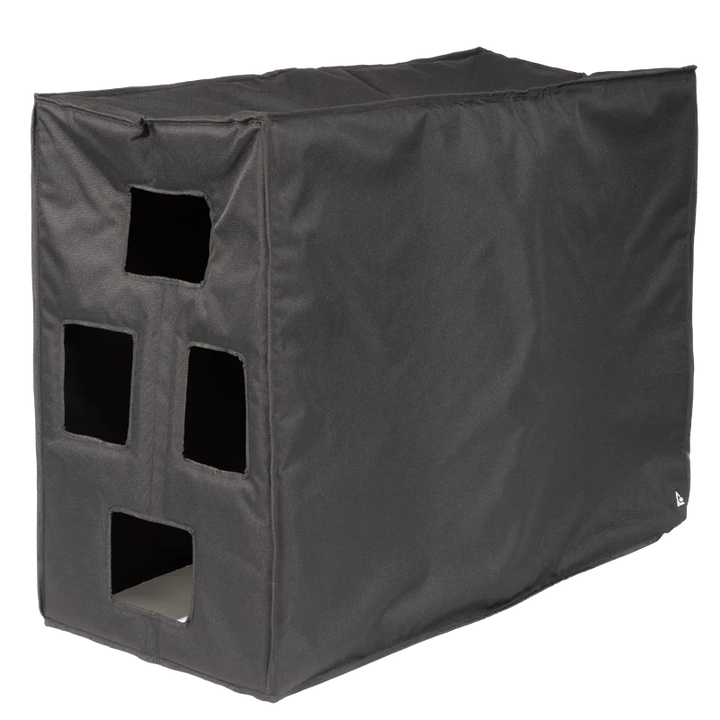 Front right view of the ALP Protective Cover for d&b SL-SUB speaker featuring durable padded construction and reinforced stitching