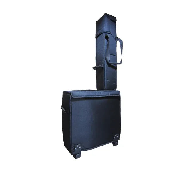 Rear view showing the clean Cordura construction and professional soft case profile