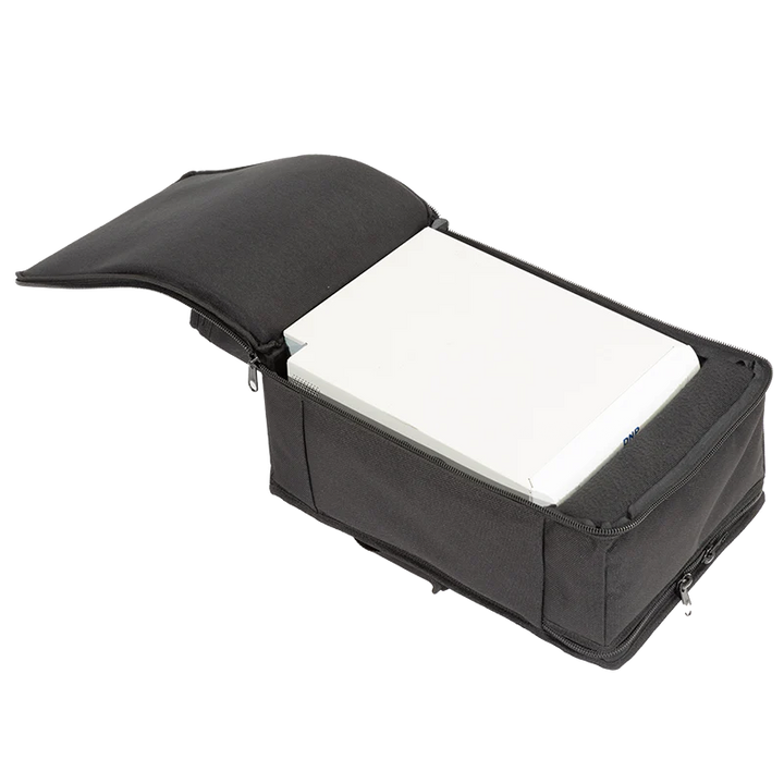 Open view of the bag with a DNP printer safely positioned inside