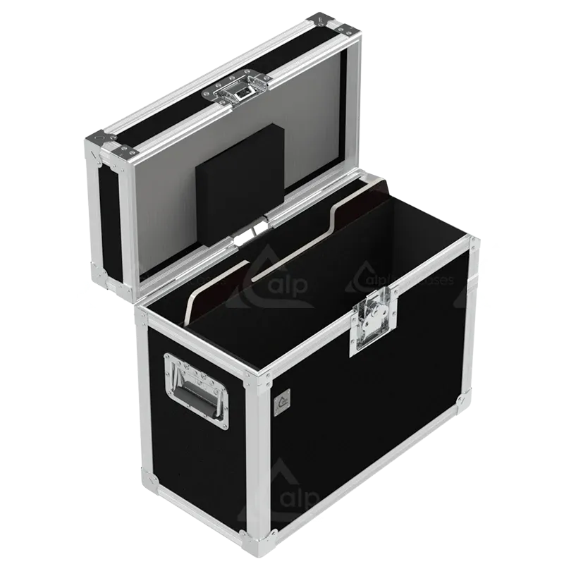 Open empty ALP Flight Case LP1P006R designed to accommodate the Elation KL Panel.