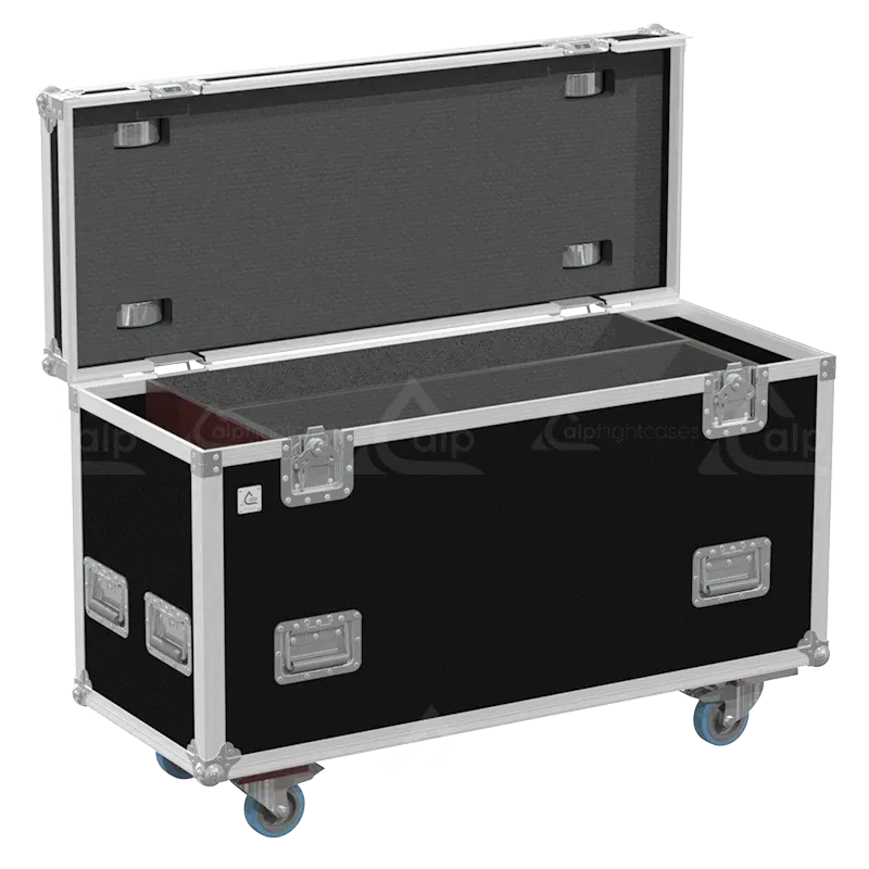 Open empty ALP Flight Case LP1P007R showing its interior configuration for the Elation KL Panel XL.