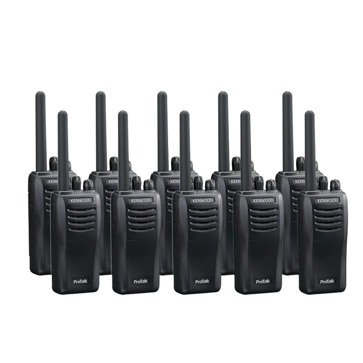 Standalone view of ten Portable Radio RP1 units
