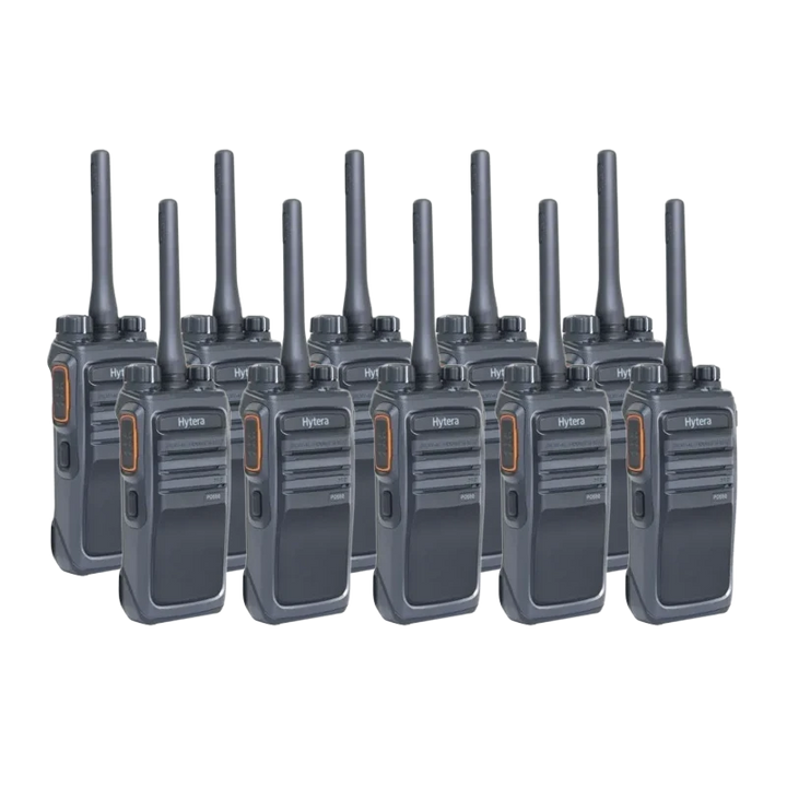 Standalone view of ten Portable Radio RP4 units