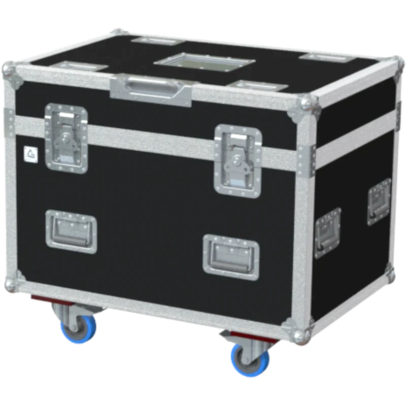Front view of the custom ALP Flight Case for 10x Shure Microflex Complete Wireless conference units