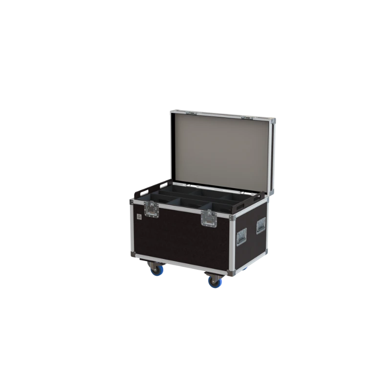 Open empty view of the ALP Flight Case for 12x Starway SlimKolor 710 UHD showing the custom protective interior layout