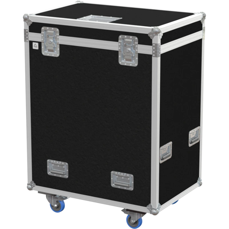 Front right view of the ALP Flight Case for 16x Chauvet COLORdash Batten-Quad 12 featuring reinforced touring hardware, butterfly catches and durable construction