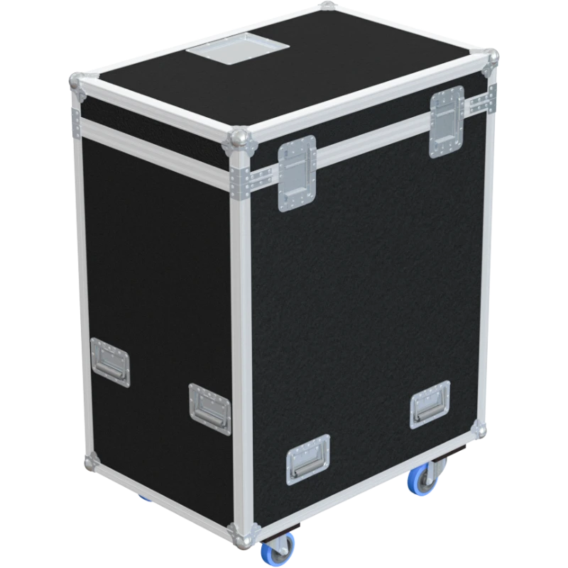 Rear view of the ALP Flight Case for 16x Chauvet COLORdash Batten-Quad 12 showing reinforced protective structure and touring hardware