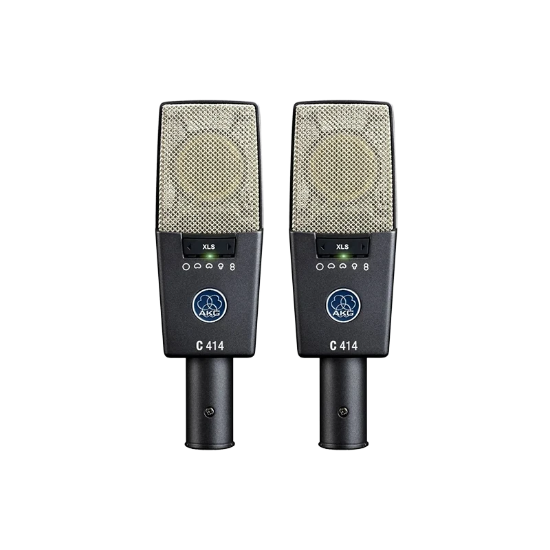 Standalone view of two AKG C-414 XLS matched pair microphones