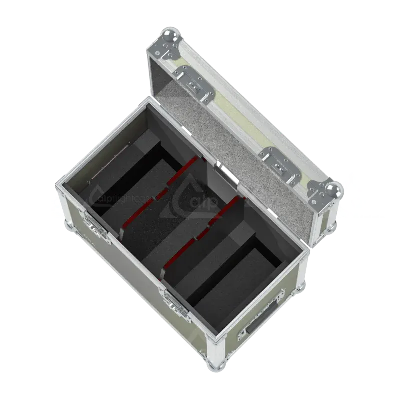 Open empty view of the ALP Flight Case for 2x Antari AF-3 Special Effects Fan showing the custom protective interior layout
