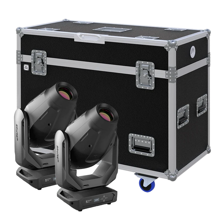 Standalone view of two Cameo EVOS S3 lighting fixtures