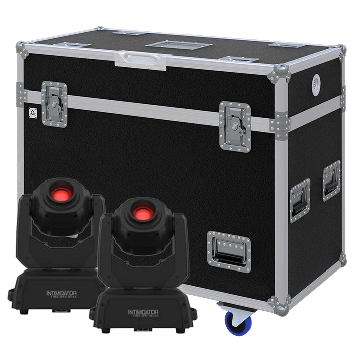 Standalone view of two Chauvet Legend 300E Spot moving head fixtures