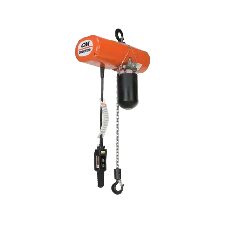 Standalone view of two CM Lodestar CL Mod. B/C/F chain hoists