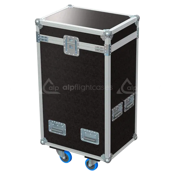 Rear view of the ALP Flight Case for 2x ETC Source Four 15–30° Zoom Profile showing reinforced protective structure and touring hardware