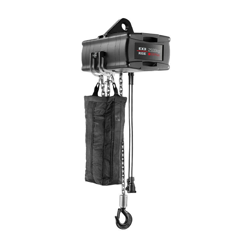 Standalone view of two EXE-Rise D8+ 198Kg Compact chain hoists