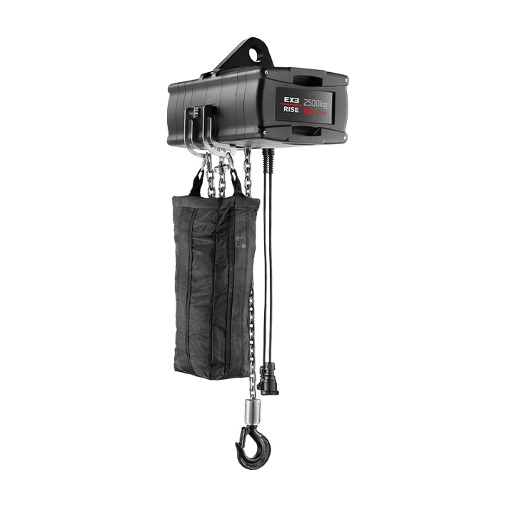 Standalone view of two EXE-Rise D8+ 198Kg Compact chain hoists