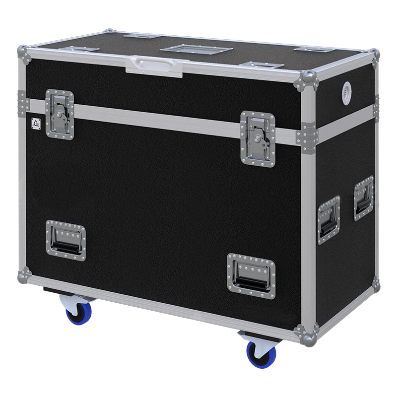 Front view of the custom ALP Flight Case for 2x Robe T1 Profile moving head fixtures