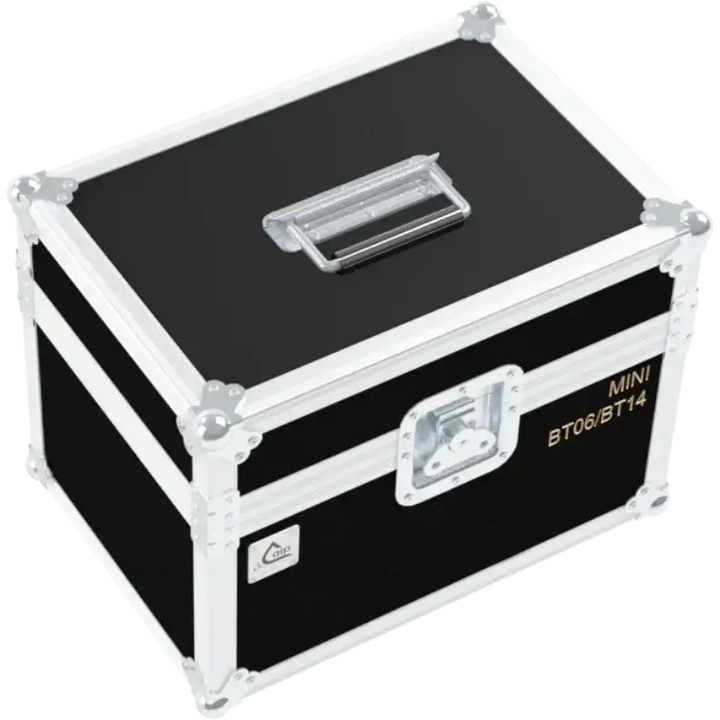 Front right view of the ALP Flight Case for 2x Showven Sparkular Mini BT06 featuring reinforced touring hardware, butterfly catches and durable construction