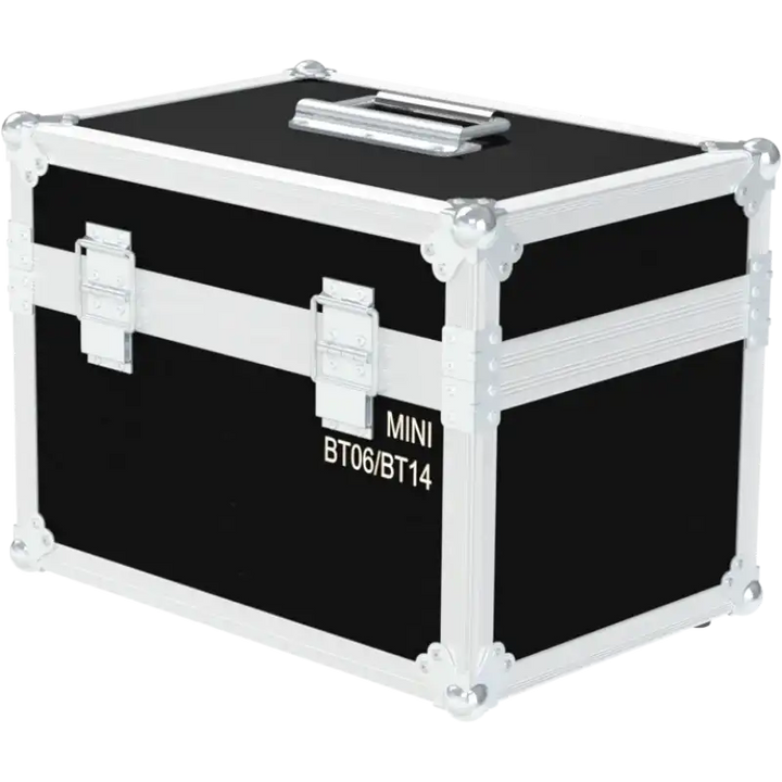 Rear view of the ALP Flight Case for 2x Showven Sparkular Mini BT06 showing reinforced protective structure and touring hardware