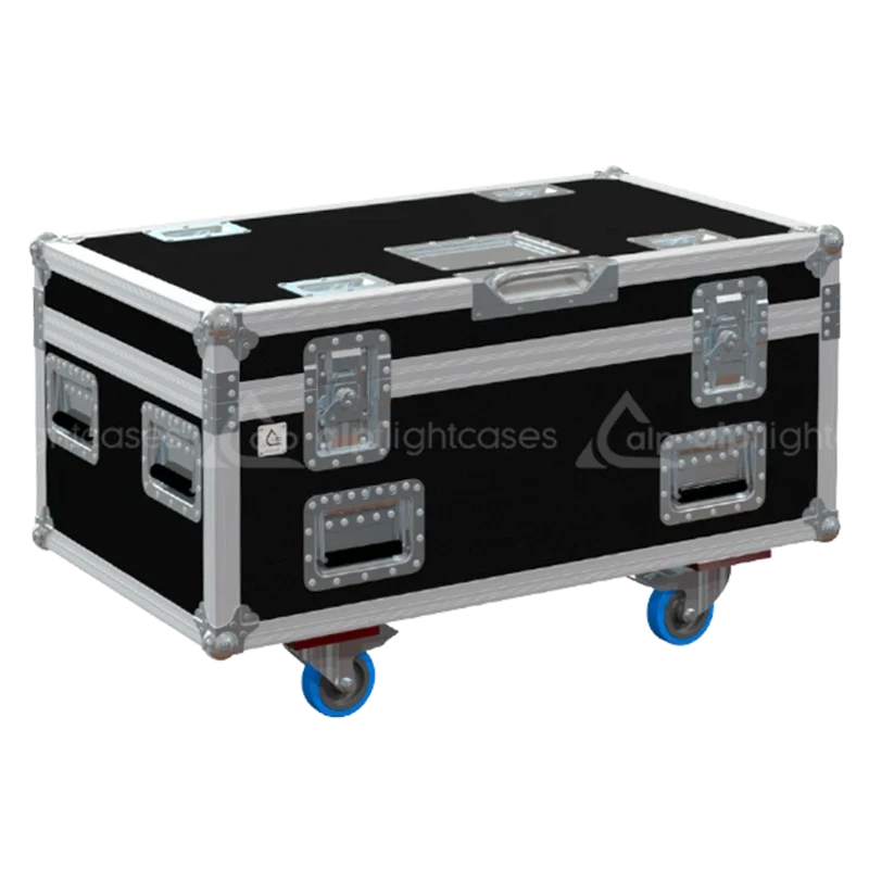 Front view of the custom ALP Flight Case for 2x Verlinde Stagemaker D8+ SL5 chain hoists