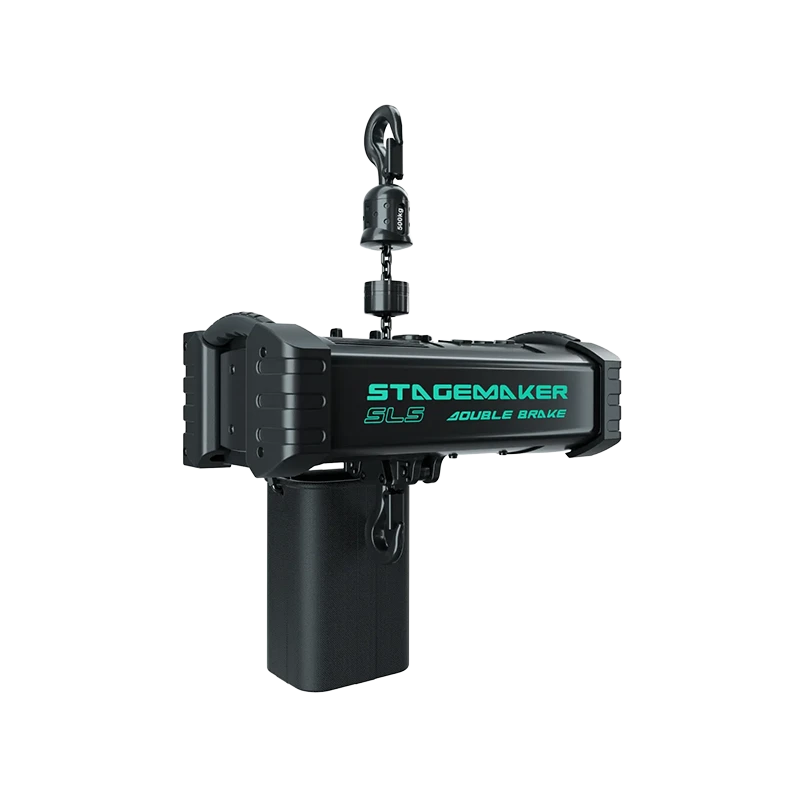 Standalone view of two Verlinde Stagemaker D8+ SL5 chain hoists
