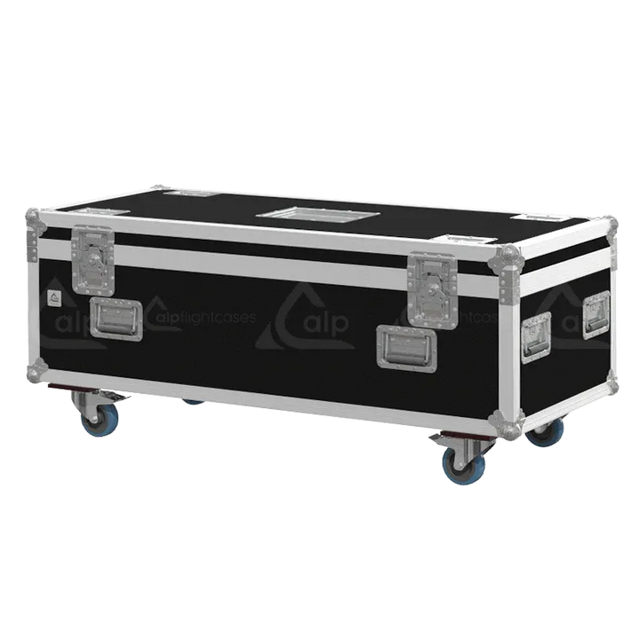 Front right view of the ALP Flight Case for 4x Elation Protron Eclipse featuring reinforced touring hardware, butterfly catches and durable construction