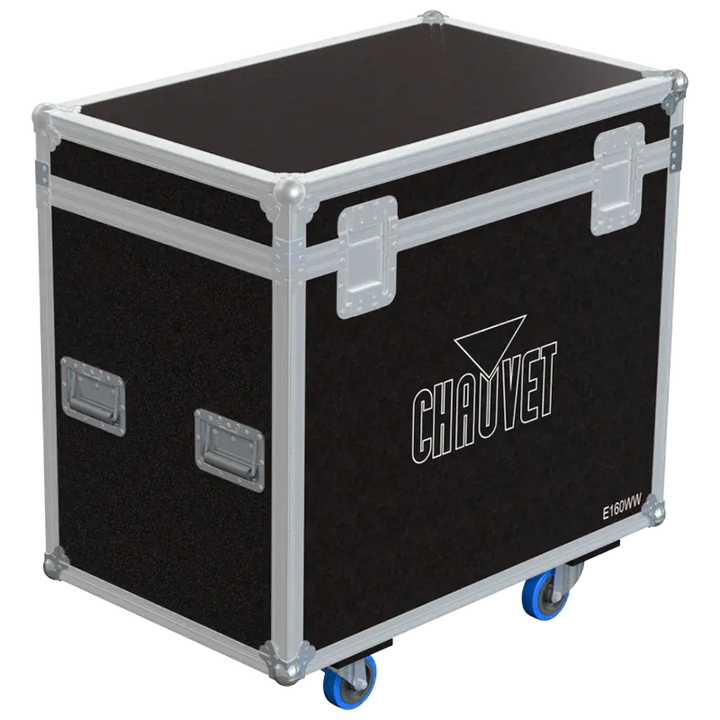 Rear view of the ALP Flight Case for 6x Chauvet E-160WW showing reinforced protective structure and touring hardware
