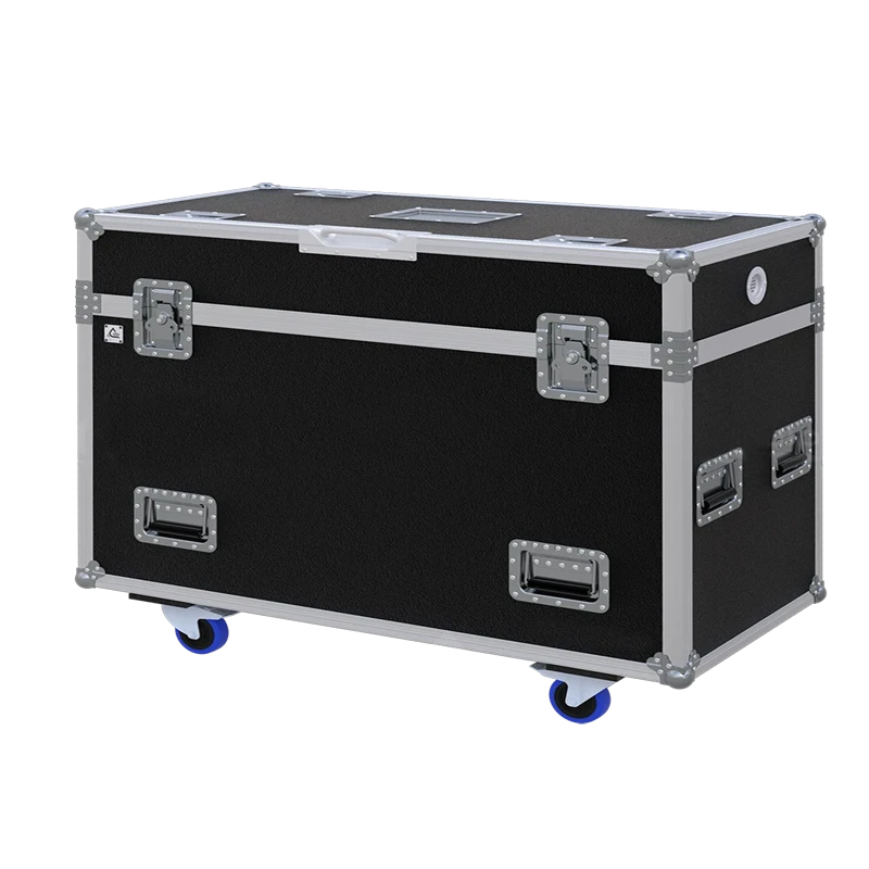 Front view of the custom ALP Flight Case for 6x Chauvet Legend 412 lighting fixtures