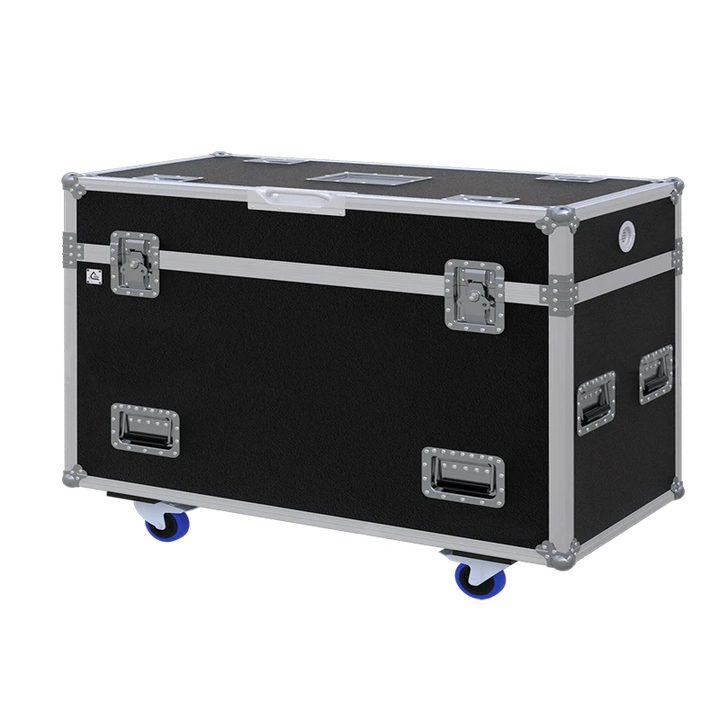 Front view of the custom ALP Flight Case for 6x Chauvet Legend 412 lighting fixtures