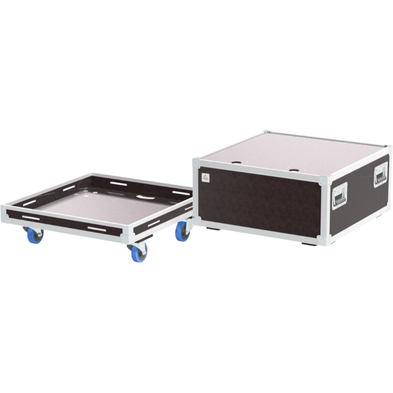 Open empty view of the ALP Flight Case for 8x Showtec Cameleon Flood 18/3 showing the custom protective interior layout