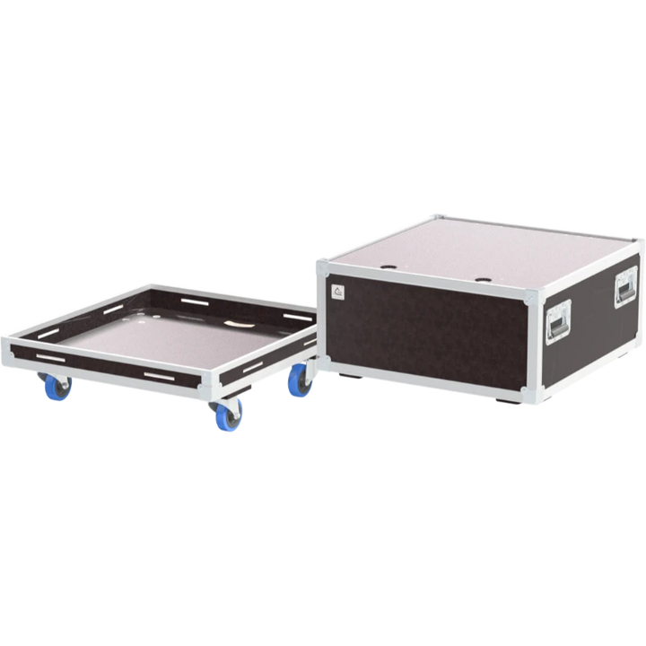 Open empty view of the ALP Flight Case for 8x Showtec Cameleon Flood 18/3 showing the custom protective interior layout