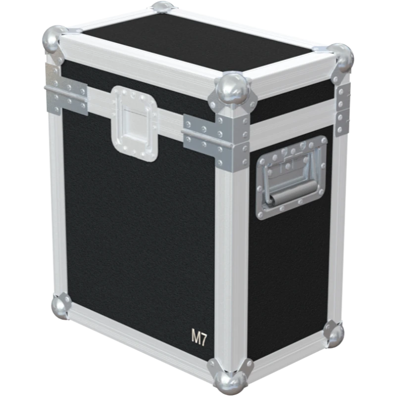 Rear view of the ALP Flight Case for Antari M-7 RGB showing reinforced protective structure and touring hardware
