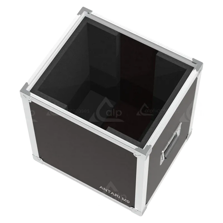 Open empty view of the ALP Flight Case for Antari M-9 RGBAW Stage Fog Jet showing the custom protective interior layout