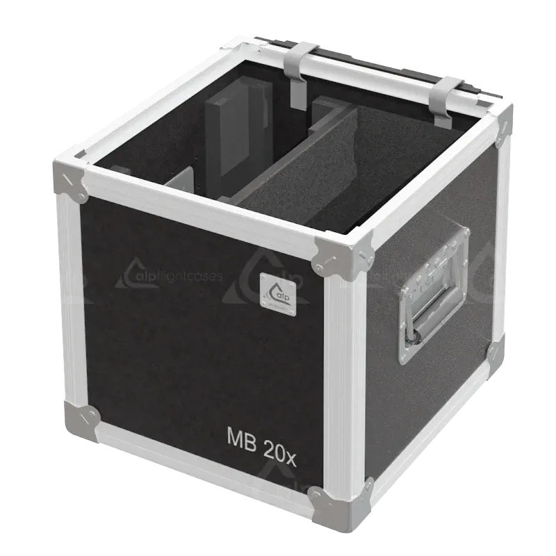 Open empty view of the ALP Flight Case for Antari MB-20X Mobile Fog Machine showing the custom protective interior layout