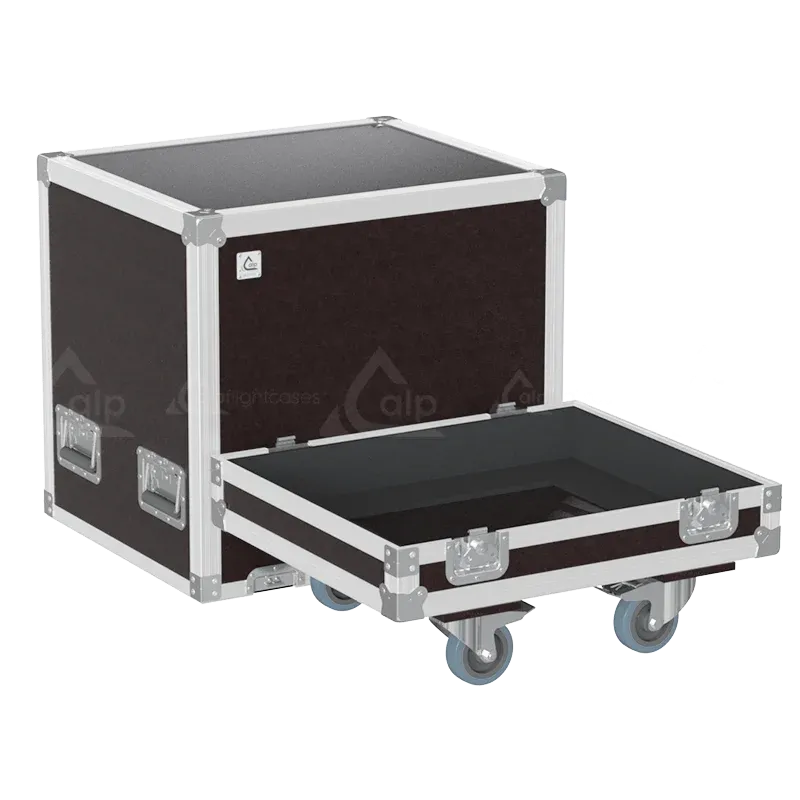 Open empty view of the ALP Flight Case for Antari S-600 Snow Machine showing the custom protective interior layout